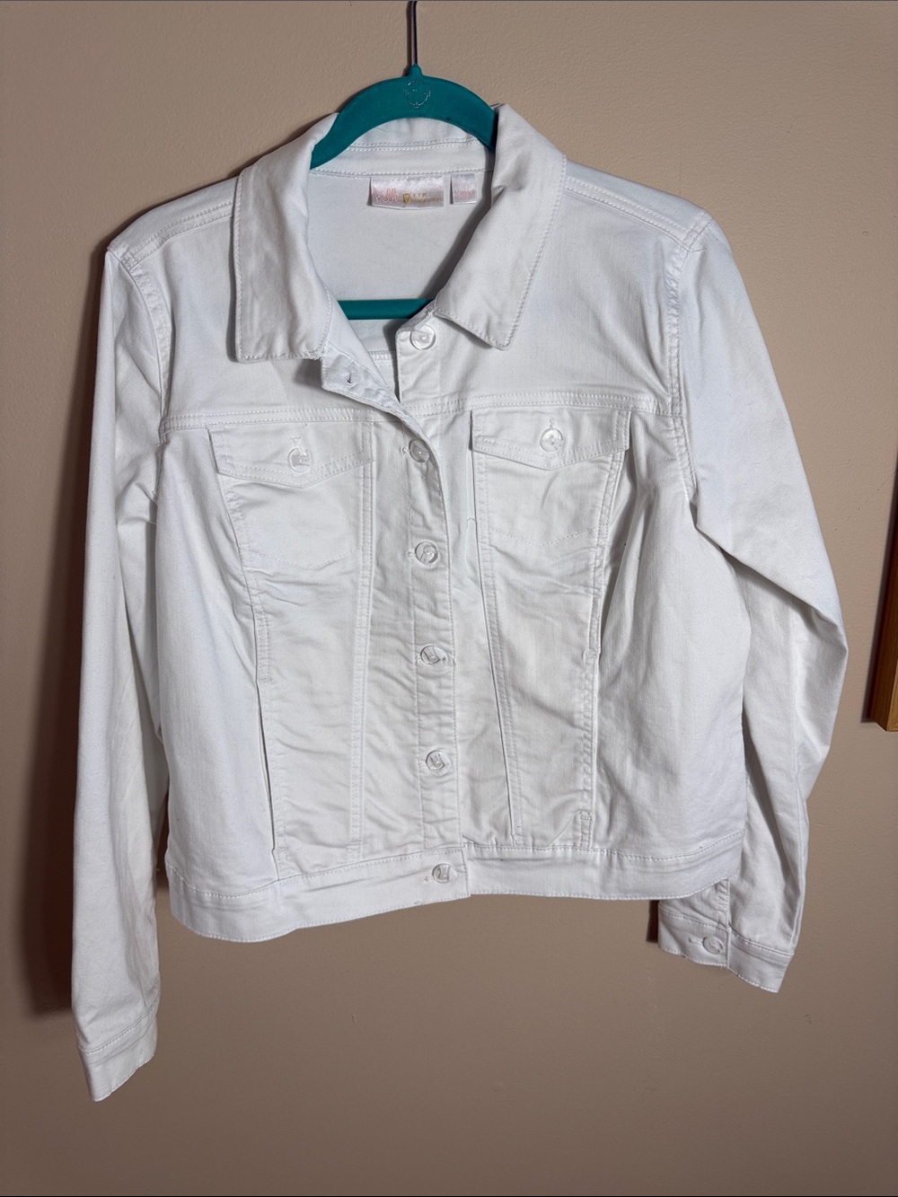 Belle by Kim Gravel White Denim Trucker Jacket - Button Front